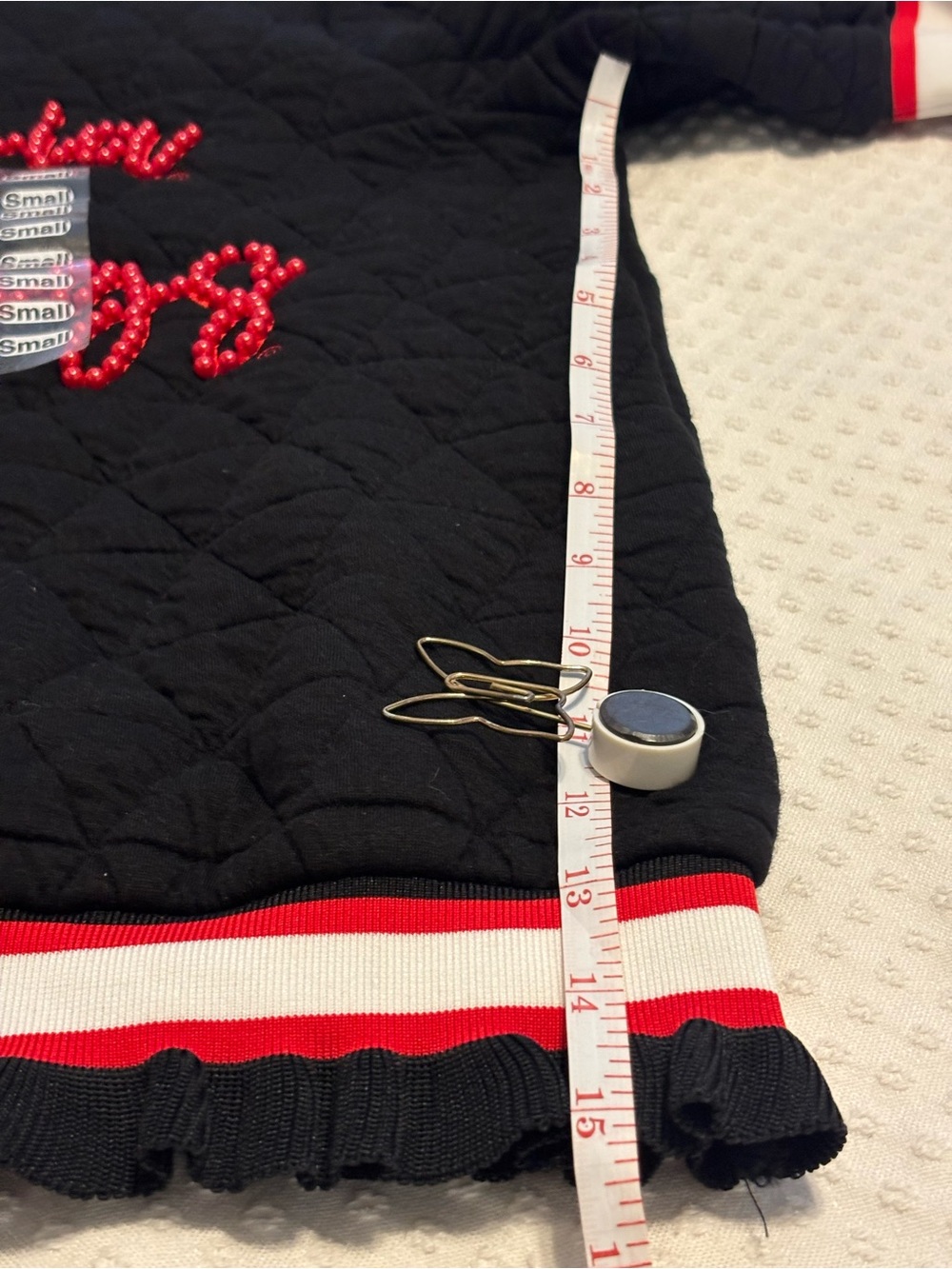Stewart Simmons Georgia Bulldogs Quilted Top NWT Small Black Beaded - Picture 8 of 8